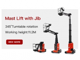 11.2M Electric Mobile Battery Mast Lift with Jib
